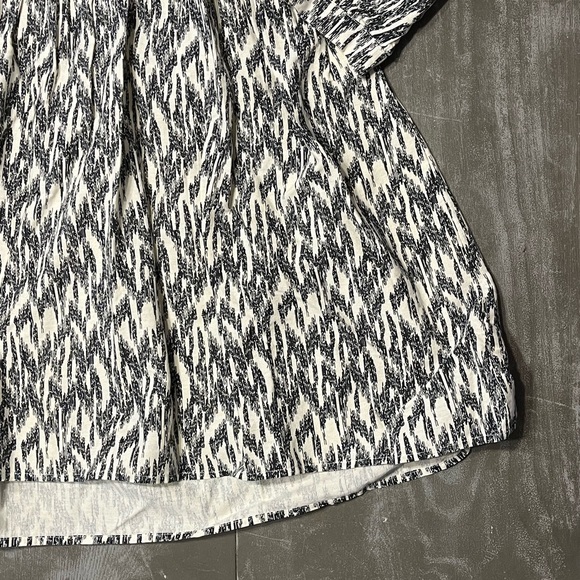 Zara Black Cream Long Sleeve Flared V Neck Dress Embroidered NWOT Ladies Small - Picture 2 of 7